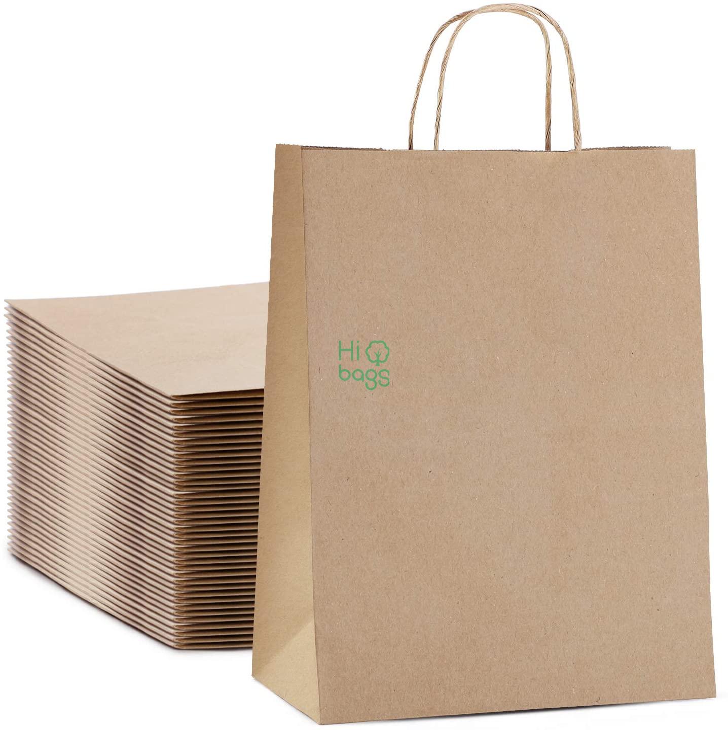 Brown Kraft Gift Bags with Handle Large Paper Shopping Retail Paper Bags Bulk M